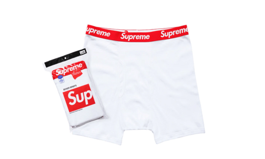 Bokserki Supreme x Hanes Białe White - DROP UP